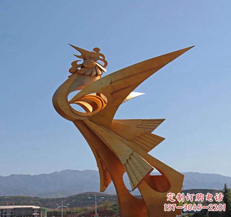 温州不锈钢翱翔凤凰雕塑
