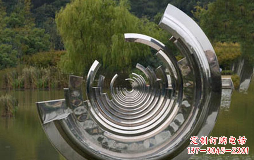 温州不锈钢半圆字母景观雕塑