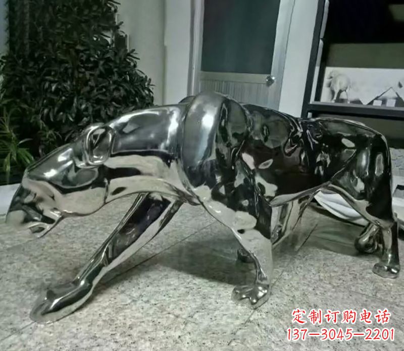 温州不锈钢豹子雕塑