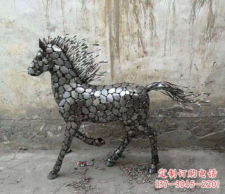 温州不锈钢奔马动物雕塑