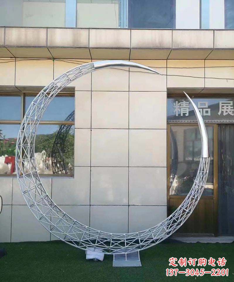 温州不锈钢别墅月亮镂空雕塑