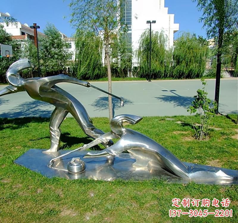 温州不锈钢冰壶雕塑
