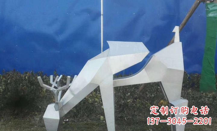 温州不锈钢不规则梅花鹿公园景观雕塑