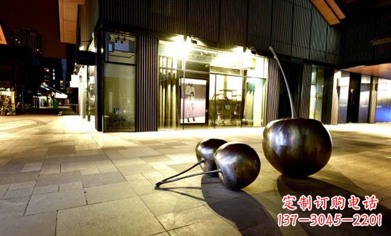 温州不锈钢步行街樱桃雕塑