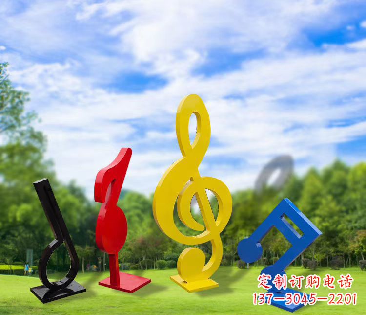 温州不锈钢彩绘音符雕塑