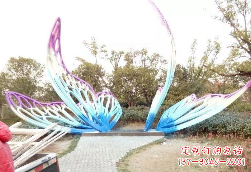 温州不锈钢彩色抽象蝴蝶雕塑