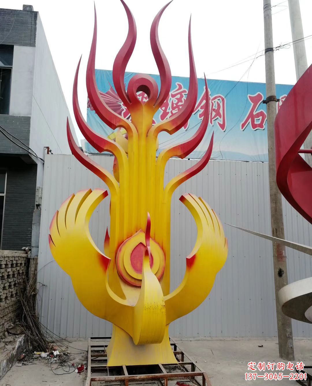 温州不锈钢彩色凤凰雕塑