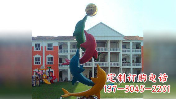 温州精美不锈钢海豚雕塑