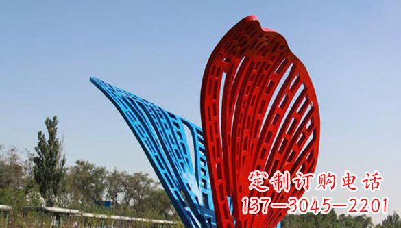 温州不锈钢彩色蝴蝶抽象雕塑