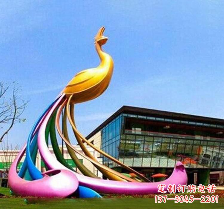 温州不锈钢彩色孔雀雕塑