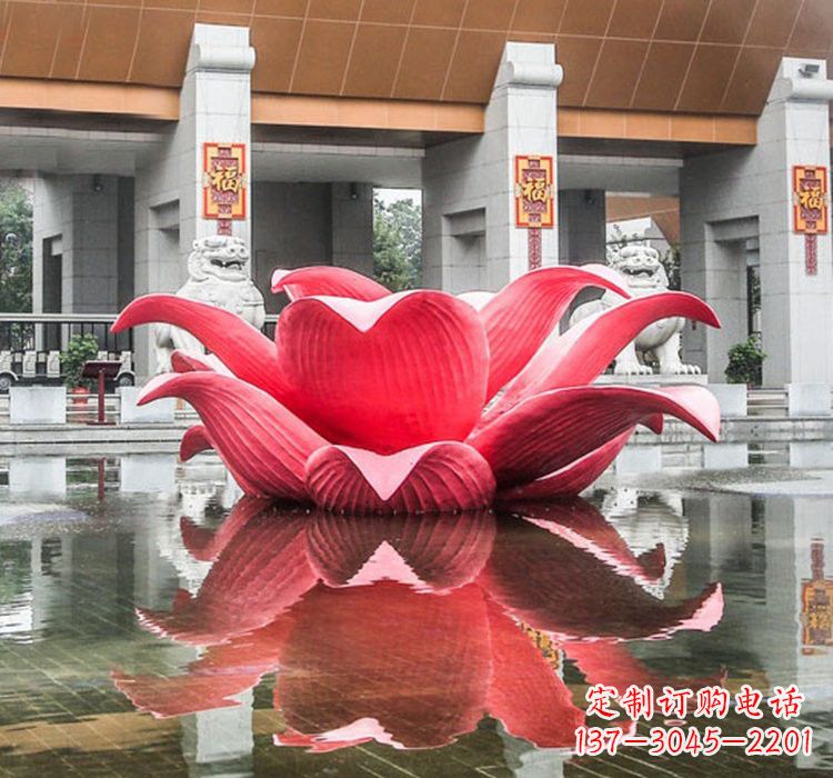 温州不锈钢彩色莲花喷泉雕塑