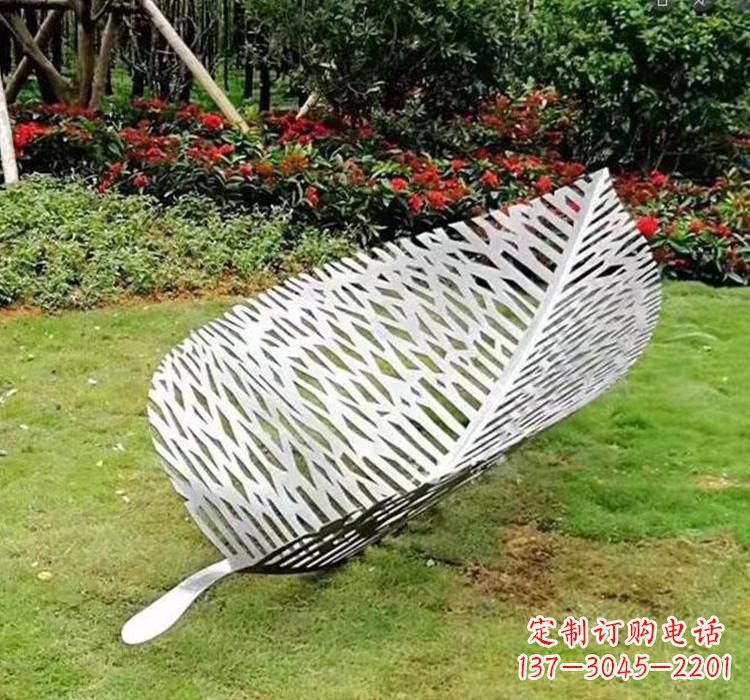 温州不锈钢草坪树叶雕塑