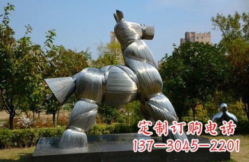 温州不锈钢草扎马雕塑