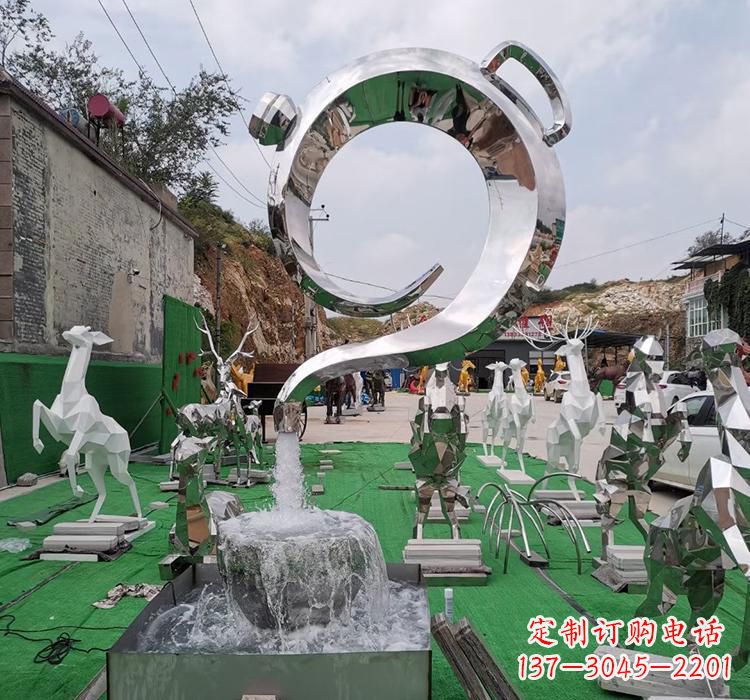 温州不锈钢茶壶雕塑
