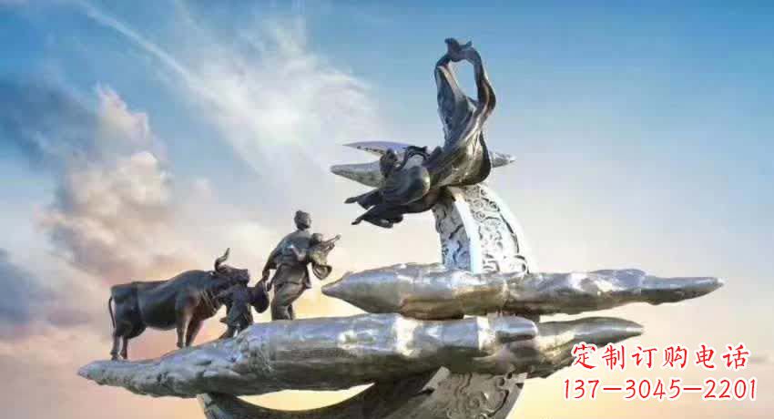 温州不锈钢嫦娥奔月典故雕塑