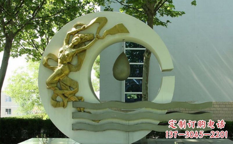 温州不锈钢嫦娥奔月景观雕塑