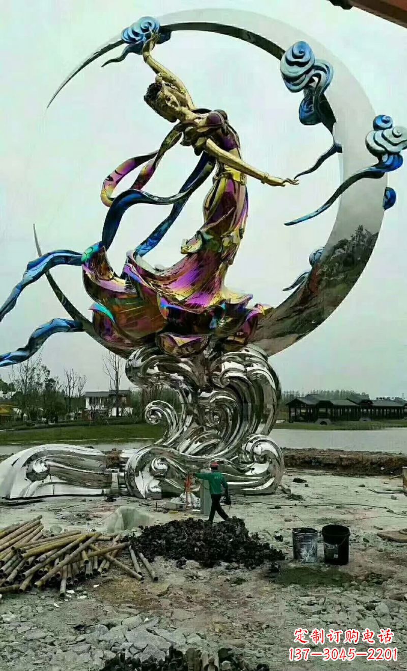 温州不锈钢嫦娥奔月雕塑1
