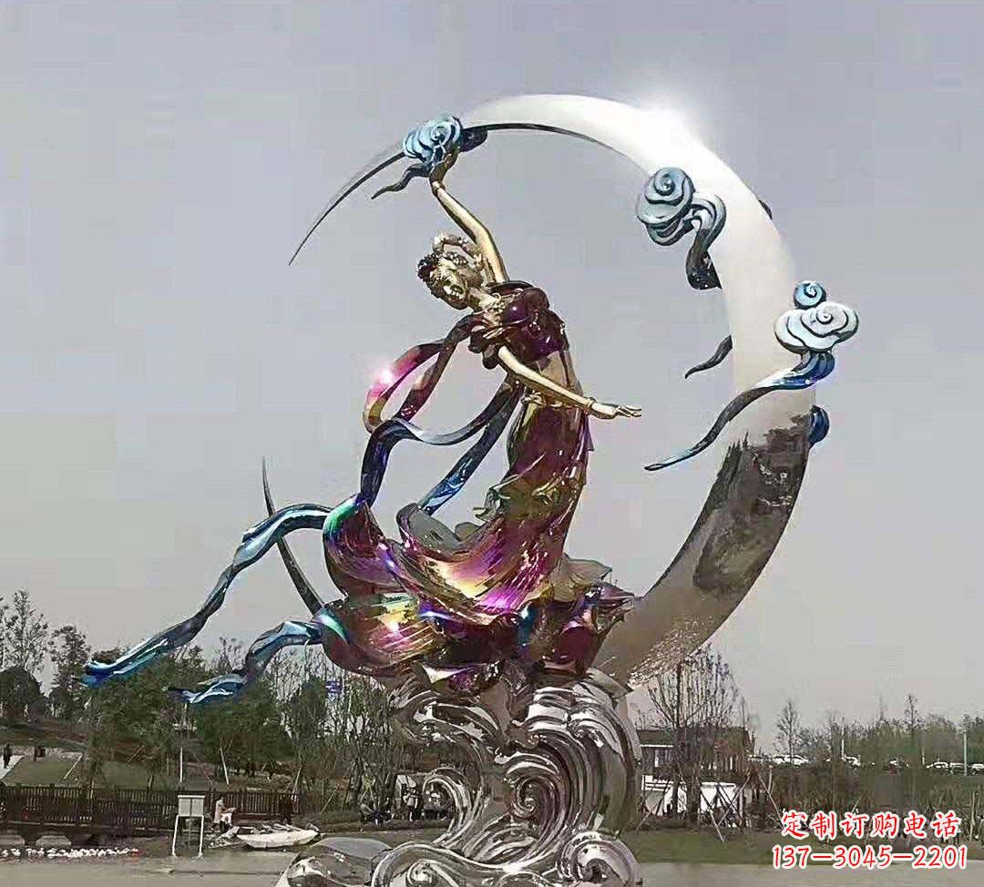 温州不锈钢嫦娥奔月造型雕塑