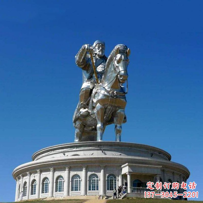温州不锈钢成吉思汗雕像-大型景区景点广场人物雕塑