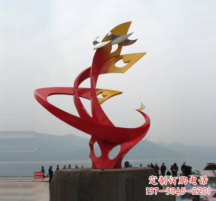 温州不锈钢城市抽象凤凰雕塑