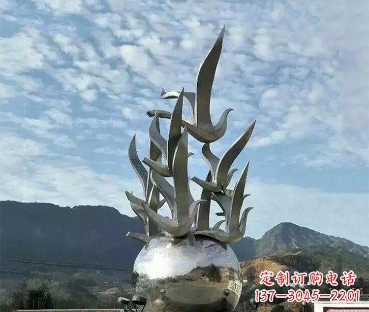 温州不锈钢城市抽象和平鸽地球雕塑