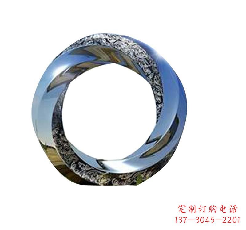 温州不锈钢城市抽象圆环雕塑