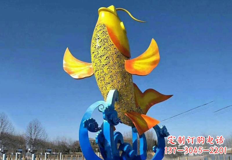 温州不锈钢城市大型鲤鱼雕塑