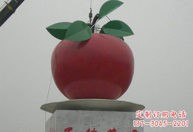 温州不锈钢城市大型苹果雕塑