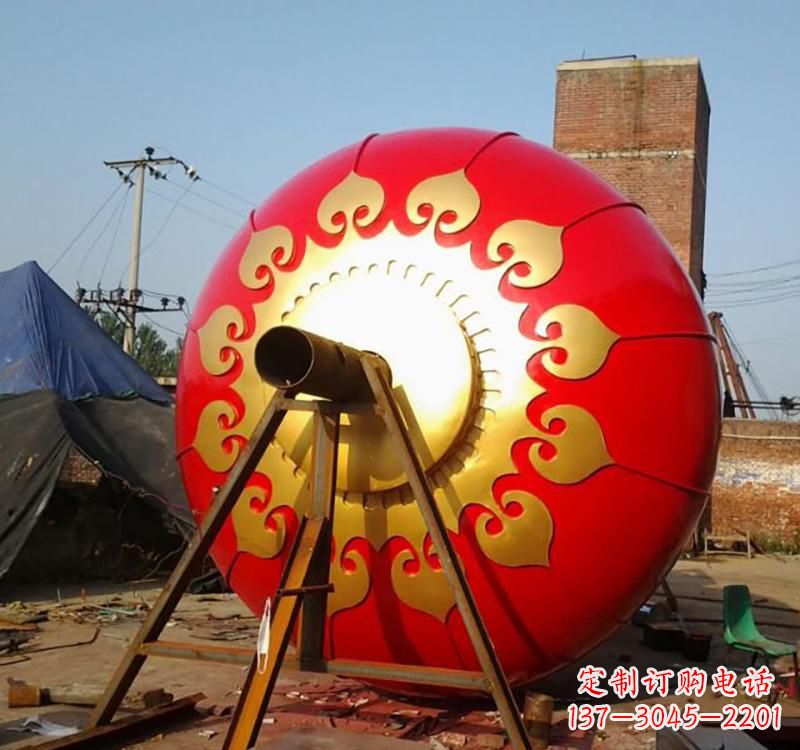 温州不锈钢城市红色灯笼雕塑