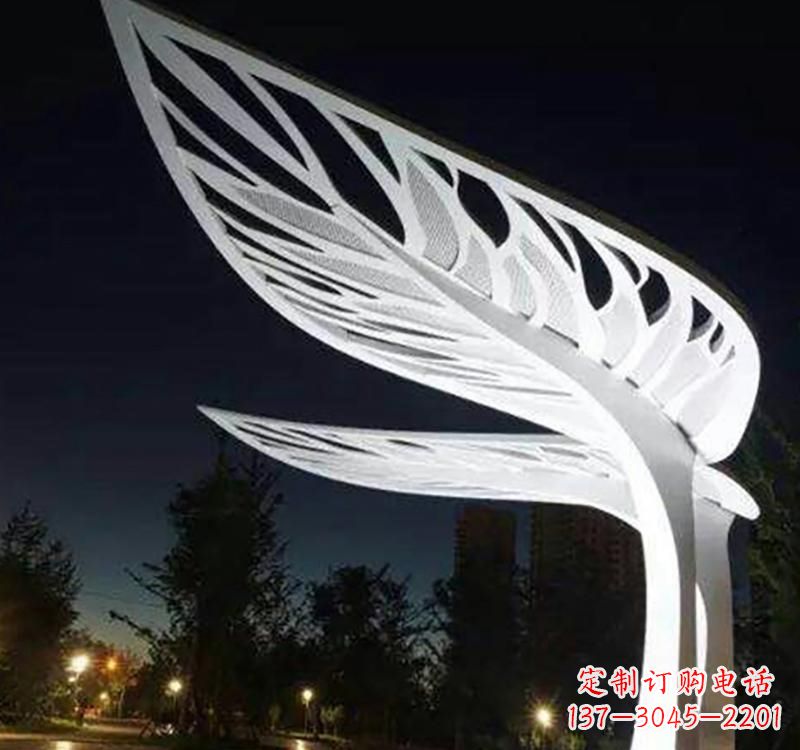 温州不锈钢城市景观树叶雕塑