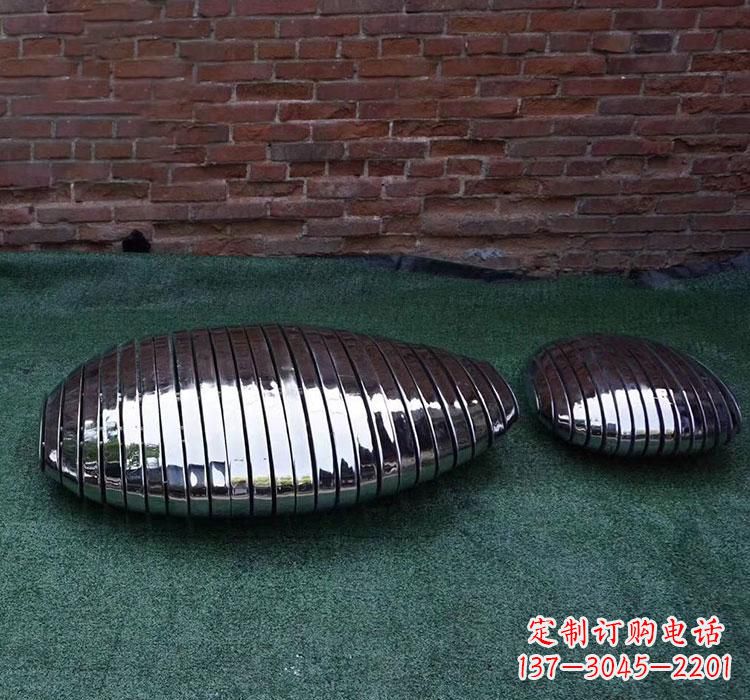 温州不锈钢城市镜面鹅卵石雕塑