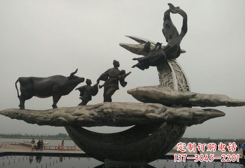 温州不锈钢城市牛郎织女雕塑