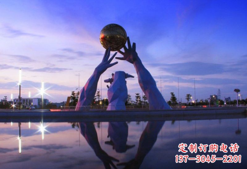 温州不锈钢城市手托地球雕塑
