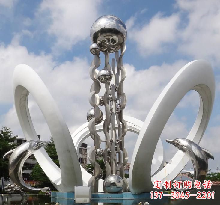 温州不锈钢城市艺术海豚雕塑