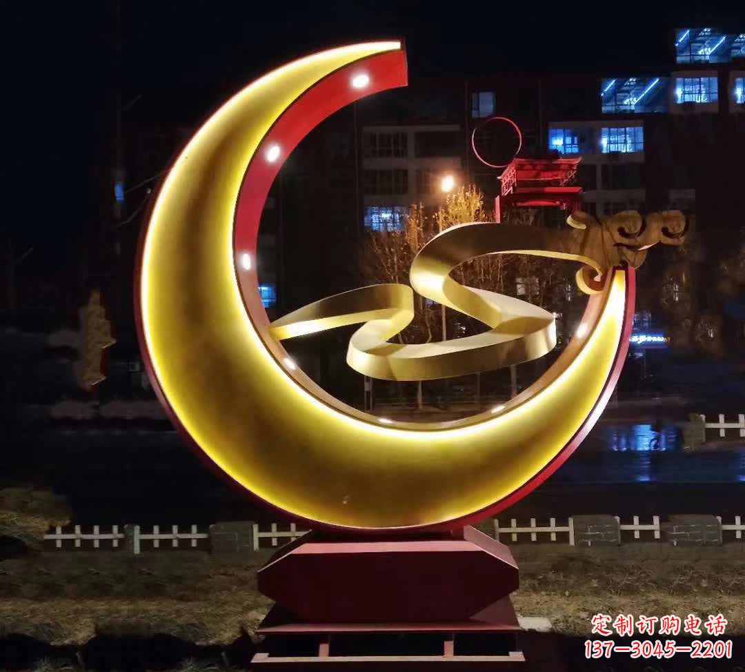 温州不锈钢城市月亮雕塑1
