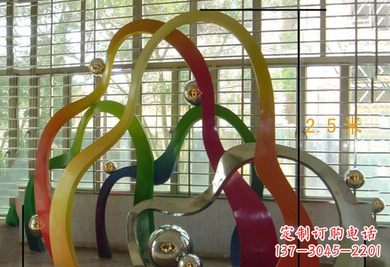 温州不锈钢抽象彩色假山雕塑