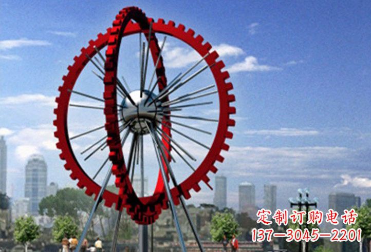 温州不锈钢抽象城市摩天轮雕塑