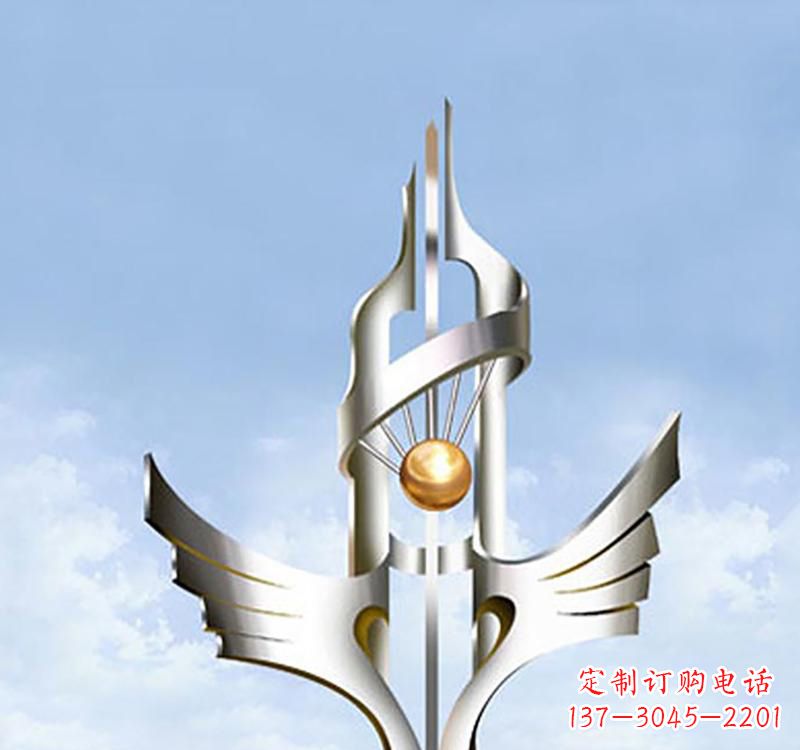温州不锈钢抽象创意翅膀雕塑
