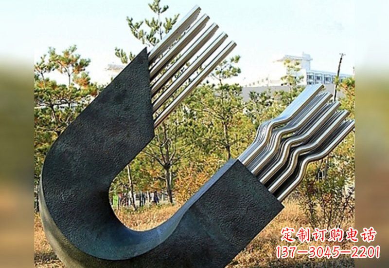 温州不锈钢抽象磁铁雕塑