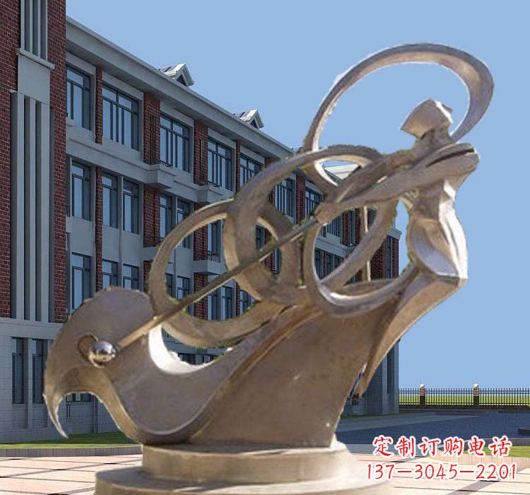 温州不锈钢抽象打高尔夫球人物雕塑
