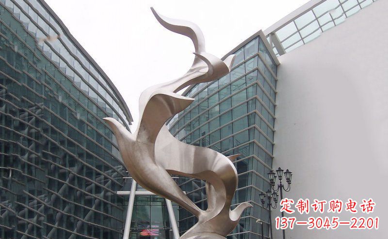 温州不锈钢抽象大雁鸽子雕塑