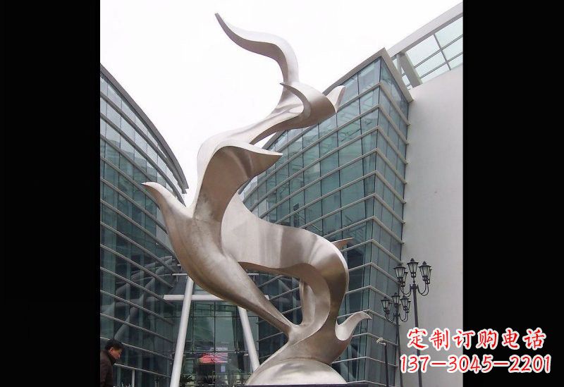 温州不锈钢抽象大雁雕塑