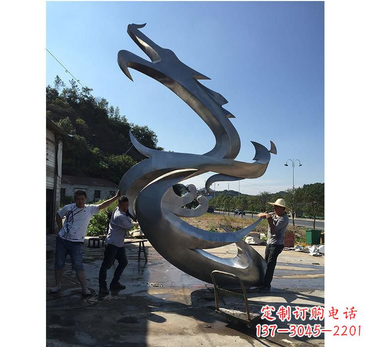 温州不锈钢抽象动物龙雕塑