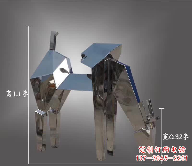温州不锈钢抽象动物鹿雕塑
