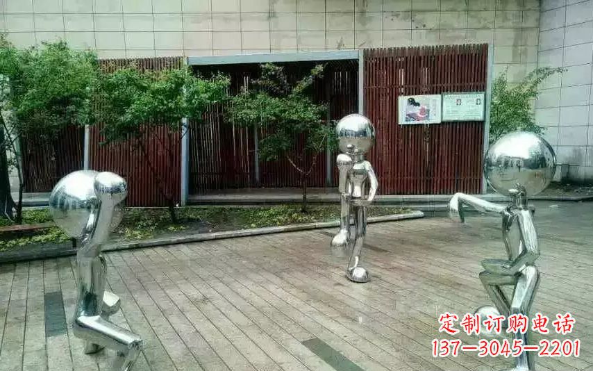 温州不锈钢抽象儿童景观雕塑