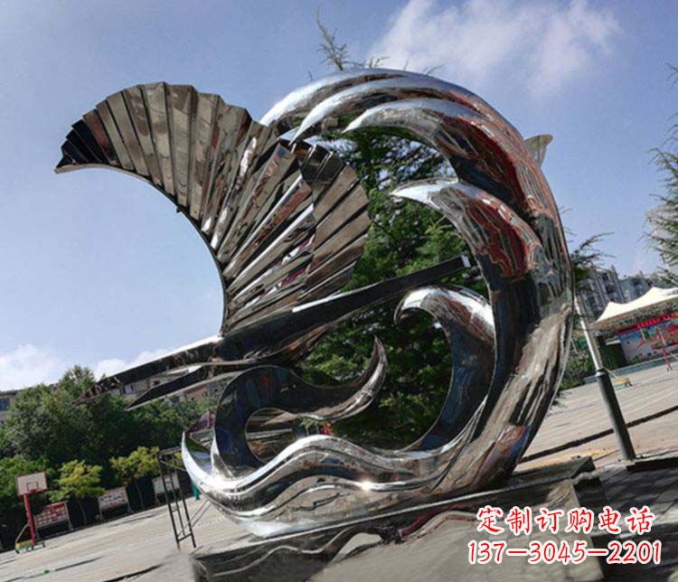 温州不锈钢抽象帆船雕塑1