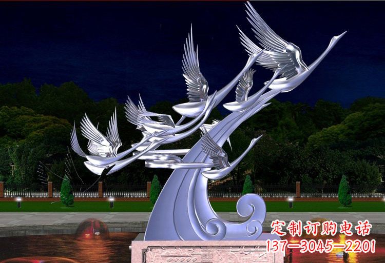 温州不锈钢抽象飞翔的天鹅设计图
