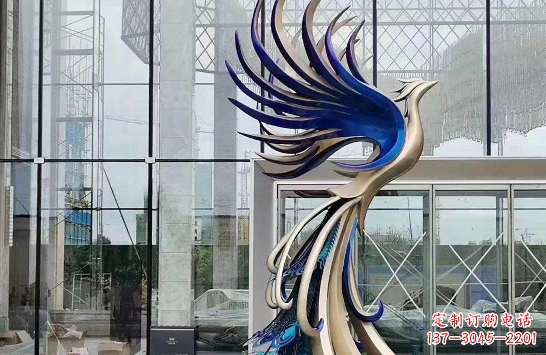 温州不锈钢抽象飞翔凤凰雕塑