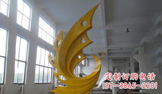 温州不锈钢抽象凤凰雕塑 (3)