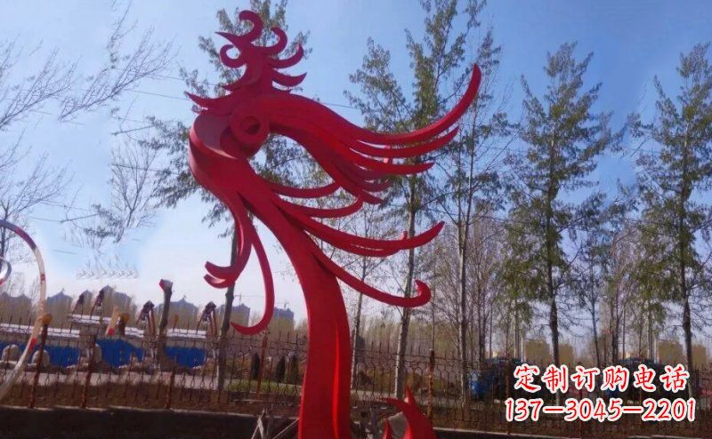 温州不锈钢抽象凤凰雕塑 (2)